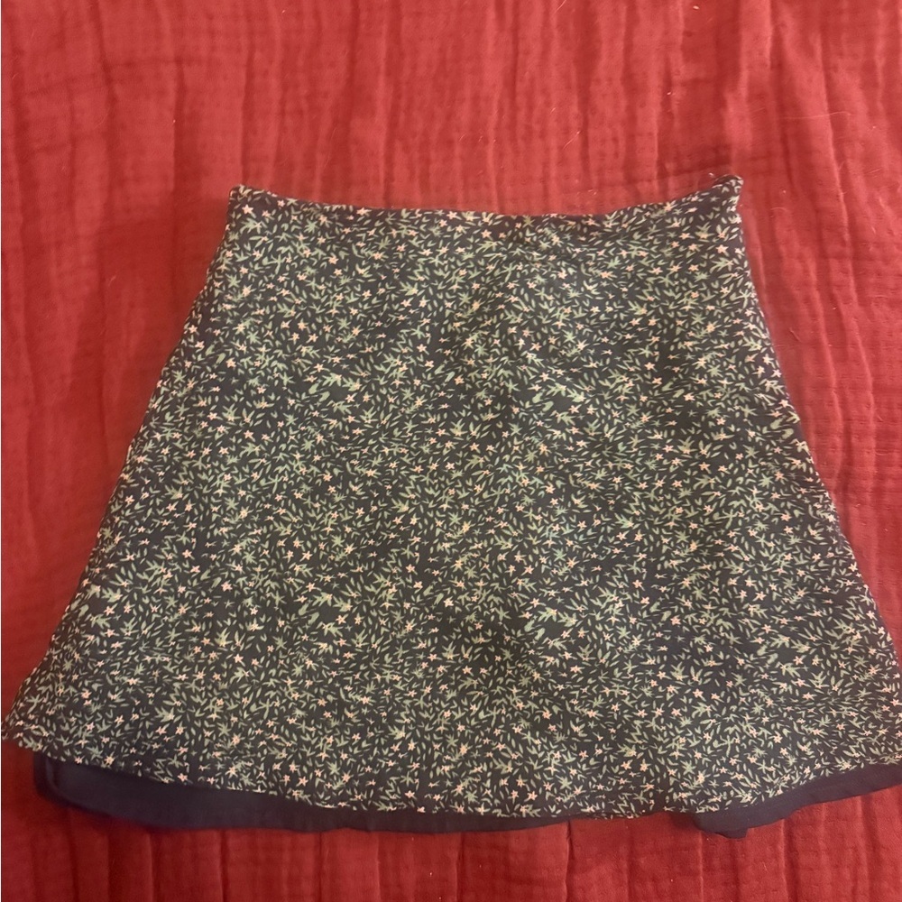 OAK + FORT Floral A-Line Skirt - Black and Cream